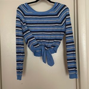 Freshman 1996 Blue striped crop top